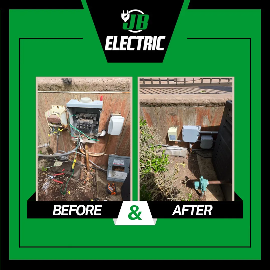 Electrical panel upgrade before and after.