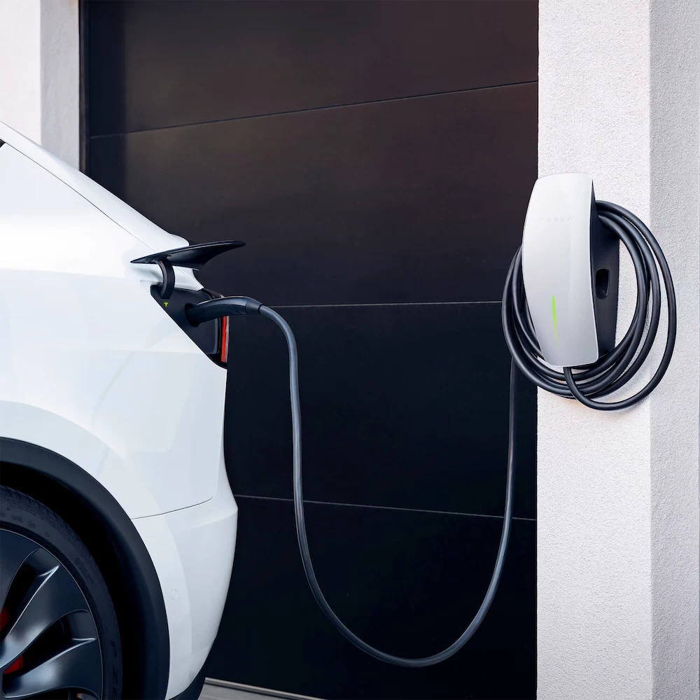 Electric car charging at home station